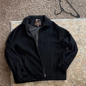 Reserve Patrick James Black Cashmere Driving Jacket with Striped Lining XL